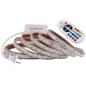 Quality 220V 60Led/M 5050 Rgb Led Strip 12v Waterproof With Blue Tooth Controller for sale