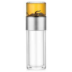 Handheld Double Wall Glass Tea Infuser Thermo Water Flask Customized
