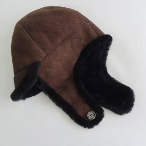 Hot selling sheepskin shearling trapper snow hat