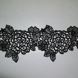 Black Water Soluble Embroidery Applique for Wedding Bridal Dress