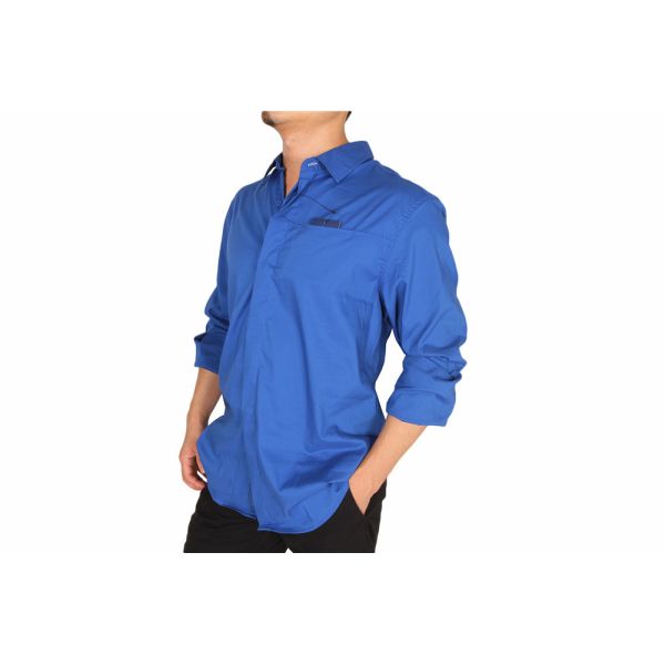 Solid Color Business Men'S Casual Stretch Shirts 59% Cotton 35% Nylon