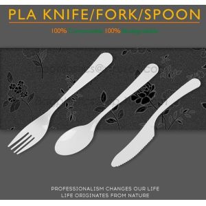 biodegradable and compostable PLA cutlery set, food cutlery set, biodegradable