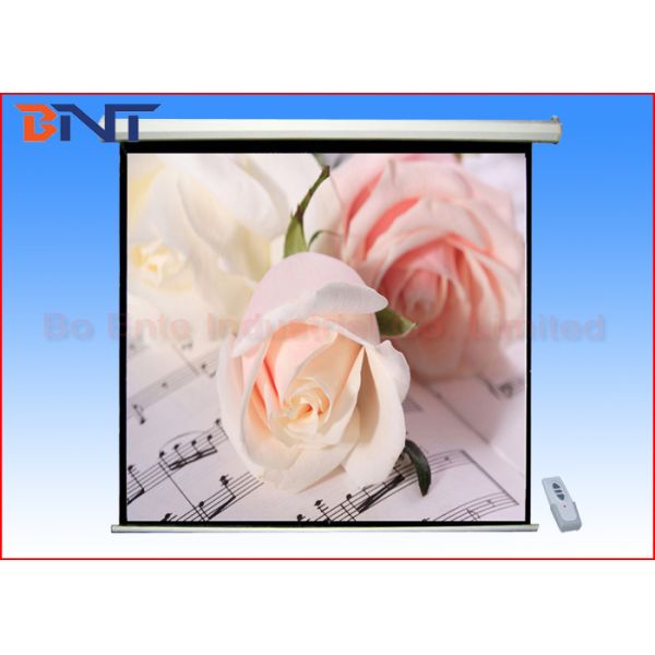 Roll Down Flat Projector Screen On Wall , Electric Screens For Projectors 84 Inch