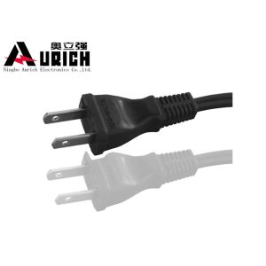 China Black PVC AC Japan Power Cord 7A 250V With 2pin Electric Plug on sale