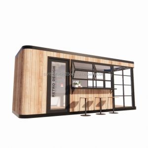 Galvanized Steel Square Tubes Structure 20FT Container Coffee Bar Mobile