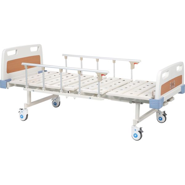 Buy Two Cranks Patient Manual Hospital Bed Withe Color Aluminum Alloy Protective Railing at wholesale prices