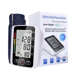 China White Electronic Home Blood Pressure Device With Voice Function One Touch Measurement on sale