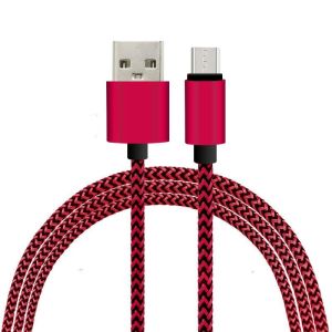 Quality 1M Fabric Nylon Braided Micro Flexible USB Cable for Samsung / Blackberry for sale