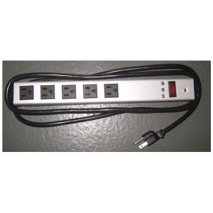 Horizontal Surge Protector Power Strip 5 Outlet , Universal Electrical Power Bar