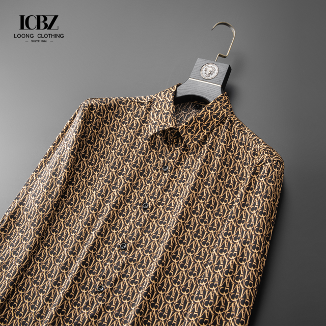 Full Sleeve Mens Designer Fashion Casual Long Sleeve Shirt Fabric Printing for Adults