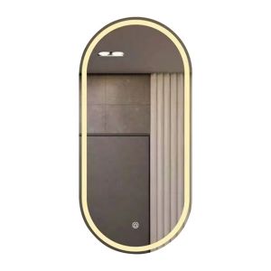 Smart LED Bathroom Vanity Mirror with Oval Bath Toilet and Luminous Lights in