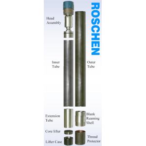 T6 Series Double Tube Core Barrel For Exploration Core Drilling , T6-101 T6-116