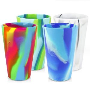 Easy to Clean 40ml-600ml Silicone Wine Glass Custom Logo Silicone Beer Mug