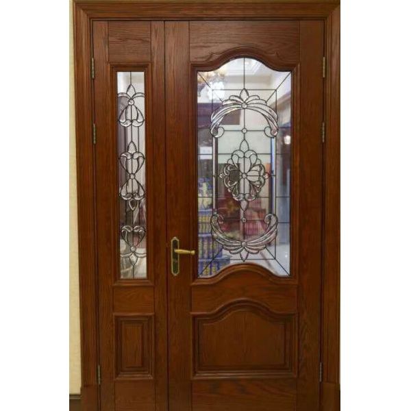 Buy high quantity wooden door decorative  glass with patina caming at wholesale prices