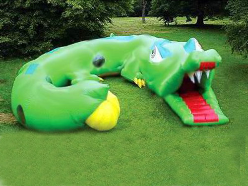 Buy Inflatable Cartoon Tunnel Maze, Green Cayman Tunnel Design at wholesale prices