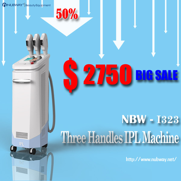 Buy 50% discounts off bottom price! 3 handles IPL machine for hair removal, skin rejuvenation at wholesale prices