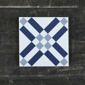 20x20cm Blue and White Ceramic Rustic Tile for Indoor Floor