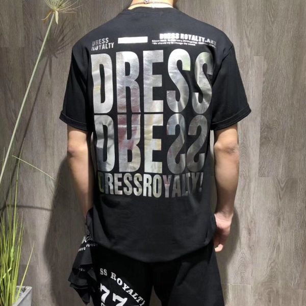 100% Cotton Mens Hip Hop Style T Shirts Round Neck Custom Printing