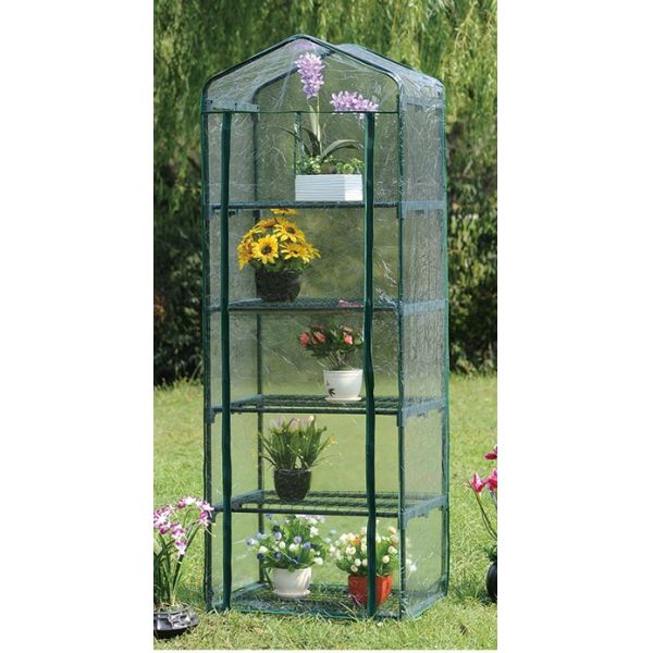 5 Tier PVC Gardening House with Steel Tube Frame Dia 16mm and Vinyl Greenhouse Design