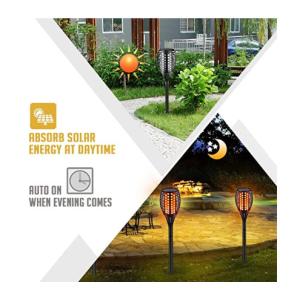 2 Pack 45 Inches IP65 Flame Solar Garden Lights