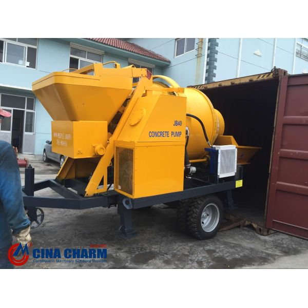 Mini Concrete Mixer Pump JBS40 40m3/H With Electric Motor Portable Concrete Pumps