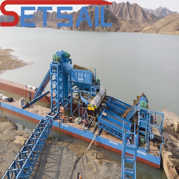 Customized Chain Bucket Sand Gold Dredger with Trommel Screen