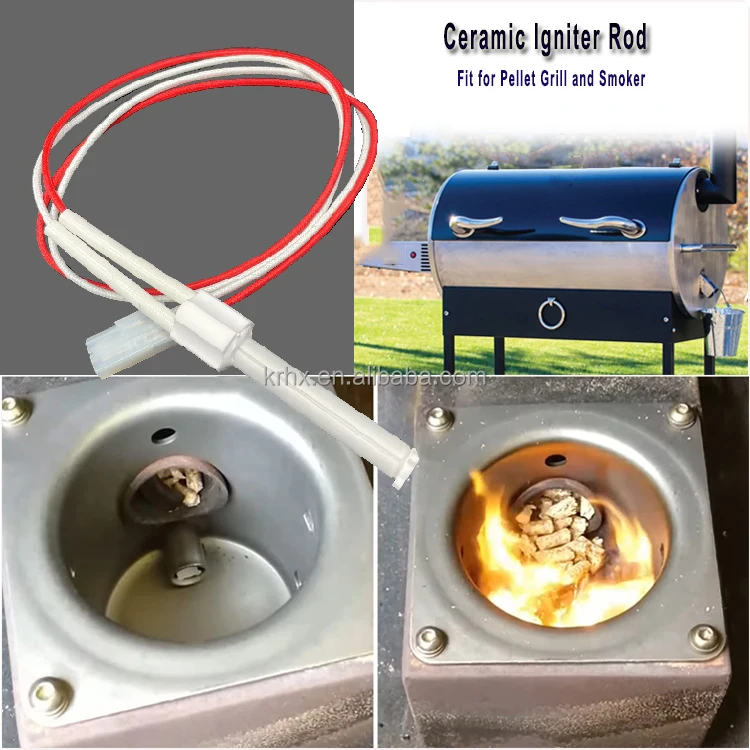 Ceramic Igniter Heating Element For Pellet Stoves GMG And Others Total Length 93/106 Mm, 110/220/230 V, 220-360W