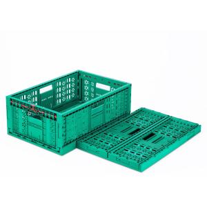 Transport Mesh Style Folding Plastic Crate for Stacking and Moving Produce