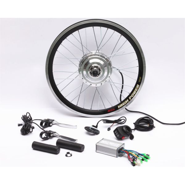 Easy Assemble Electric Bike Conversion Kit Front Aluminum Alloy Stator Silver Motor Wheel