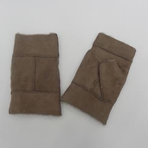 New style fashion winter leather half finger lamb fur fingerless gloves