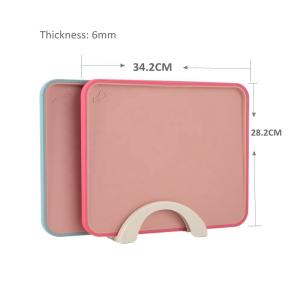 Custom Colored PP Chopping Blocks With Tray Index Plastic Cutting Board Set