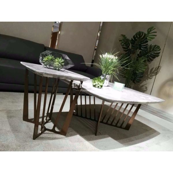 2017 New Design Simple Style Modern Designs Grey Marble Coffee Table ZZ-ZS1718