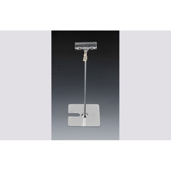 Iron Metal Pop Clip Tabletop Sign Holder , Clear PVC POS Clip Holder