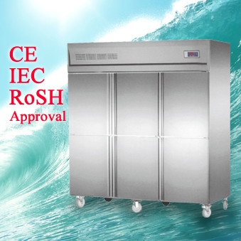 Buy Commercial Stainless Steel Upright Freezers 6 Doors with universal wheel For Restaurant at wholesale prices