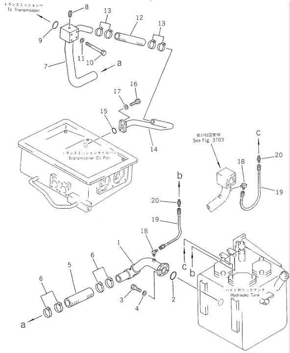 07260-24114 07260-04114 Hose KOMATSU Excavator Spare Parts For HD325-5