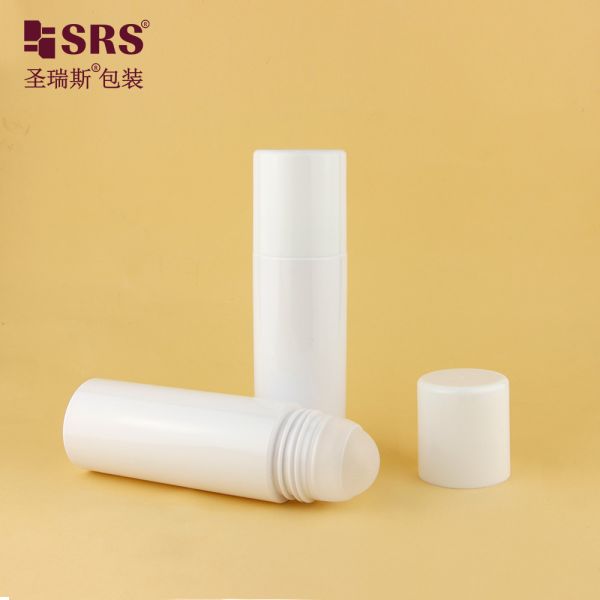 Plastic Ball Green Plastic Roll-On Bottle For Deodorant Gel Resistant Recyclable