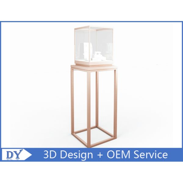 Factory manufacturers design museum showcase with stainless steel tempered glass led lights