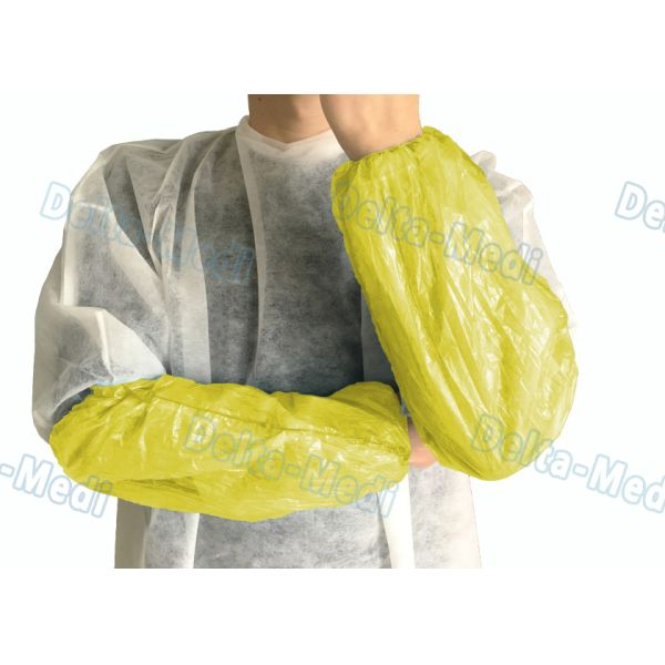 White Disposable Sleeve Covers , Disposable Sleeve Protectors With Elastic Cuff