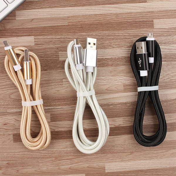 USB Type C Cable Braided Charging Micro USB Cable High Speed Charging Cord Metal Housing For Note 8 for huawei xiaomi