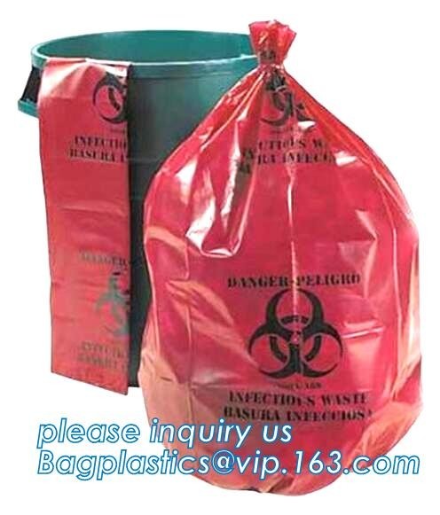 autoclavable Biohazard Collection Bags, 40 Gallon Biohazard Garbage Bag, ldpe