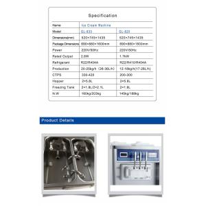 Industrial Soft Ice Cream Machine with R22/R404A Refrigerant