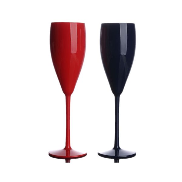 Reusable Plastic Champagne Glasses Party Red Polycarbonate Champagne Flutes