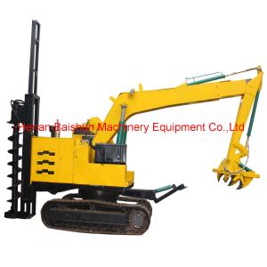 Tractor Pole Erection Machine with Crane Auger Drilling Machine