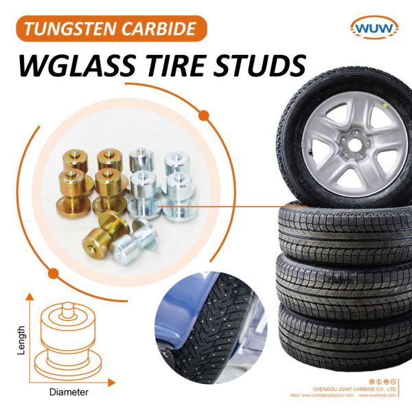 12mm Alloy Tire Studs with Tungsten Carbide Core for Anti-Slip Performance in Snow and Ice