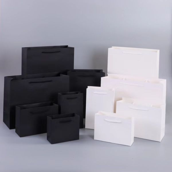 Buy Custom Logo Luxury Black Gift Bags Recyclable Glossy Coated at wholesale prices