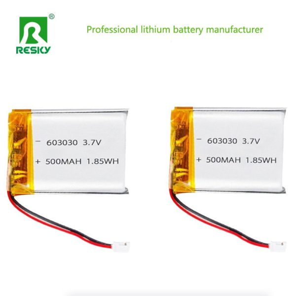 Lithium ion battery cell 603030 3.7v 500mAh 1.85wh rechargeable li polymer battery pack For Smart Home
