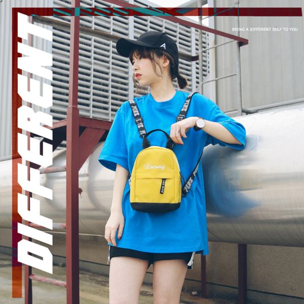 New personality fashion Hong Kong wind mobile phone bag single-shoulder slanting straddle small backpack female backpack