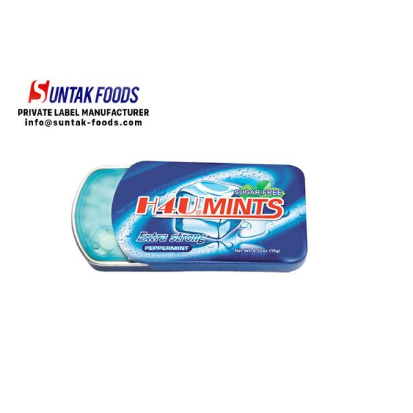 Peppermint Cool Fresh Sugar Free Lozenges For Throat Slide Tin Box