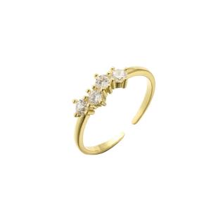 Plated 24K Gold Plated Rings Engagement Wedding Finger Ring