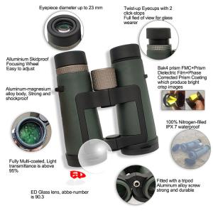 ED Glass 10x42 ED Binoculars Telescope Waterproof High Powered Binoculars